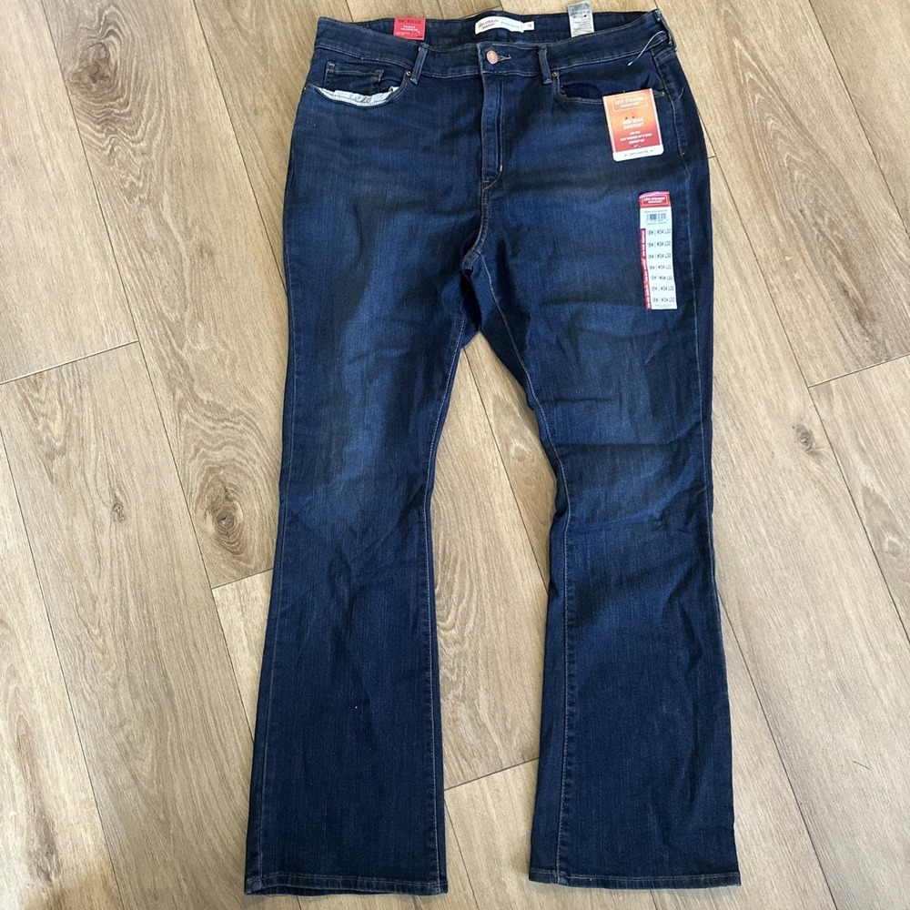 Levi Strauss & Co. Signature Mid Rise Bootcut Stretch Jeans Dark‎ Blue Women 18